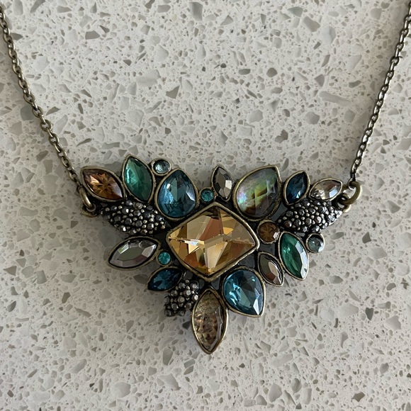 Chloe + Isabel necklace, teal blue amber gemstones - Picture 2 of 3